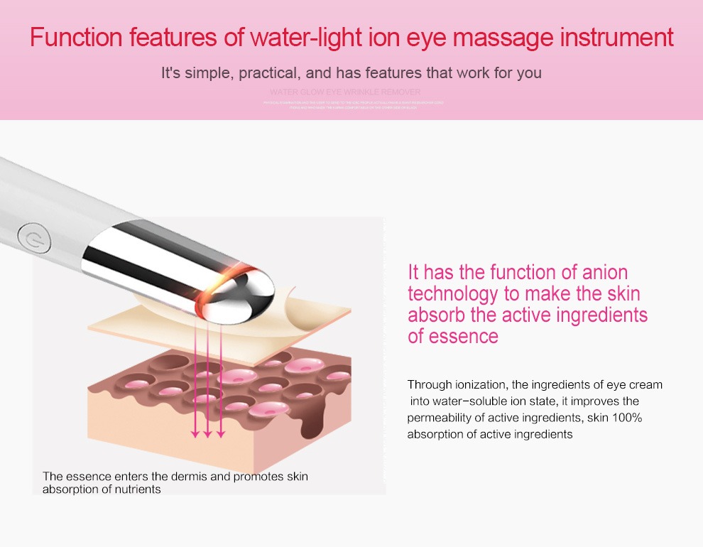 Beauty Eye Massager Επαναφορτιζόμενη συσκευή μασάζ προσώπου USB Λεπτομέρειες συσκευής περιποίησης δέρματος